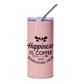 Coffee Essential Oils Tumbler, Happiness Is Coffee, Essential Oils Gift, Cute Tumbler, Coffee Lover Tumbler, Gift for Her - Tawshia